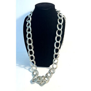 Nice Shimmery Chain Link Silver Plated Metal Belt Vintage